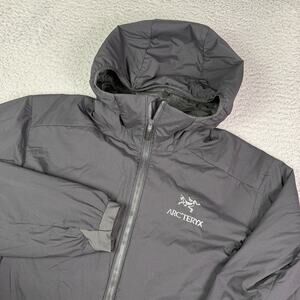 Arc'teryx Atom Hoody Jacket Mens Medium Black Insulated Hooded Hiking Full Zip